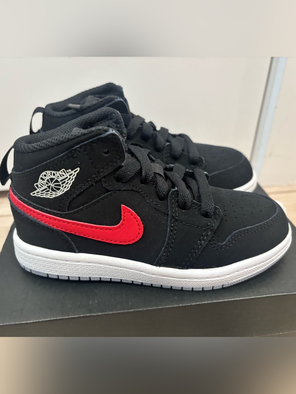 New in Box Toddler Jordan 1 Mid Multi Color Swoosh - Picture 3 of 10